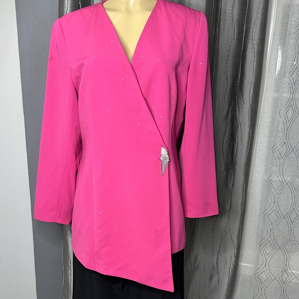 Clara Clar By Vinette NY Sz 12 Women’s Vibrant Pink Blazer
